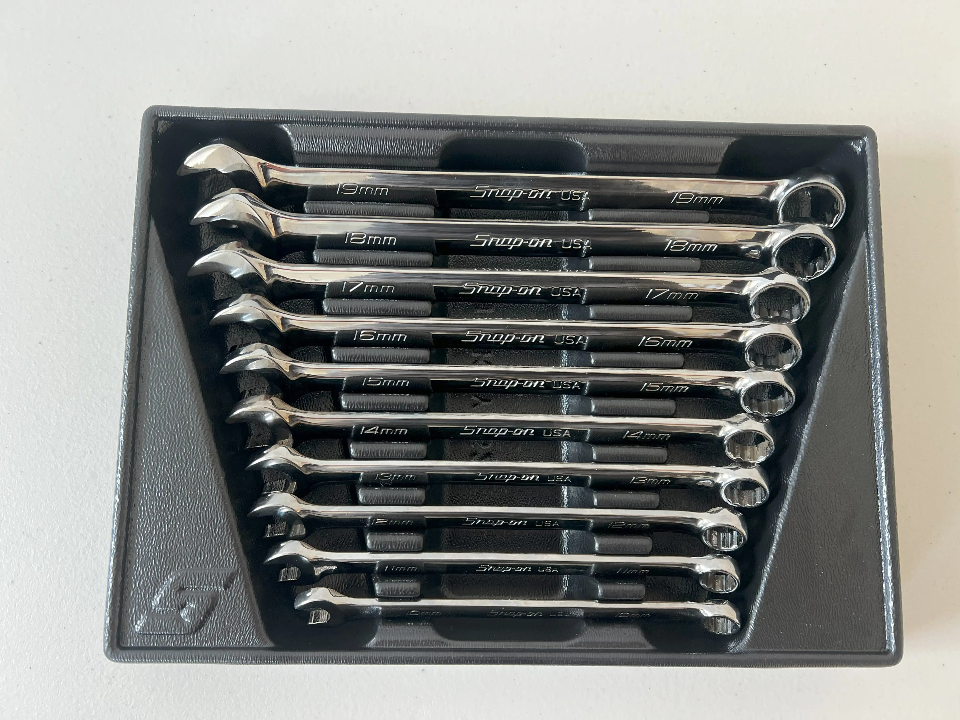 Snap-On 12pt 10-Piece Metric Flank Drive Combination Wrench Set (10-19mm) SOEXM710
