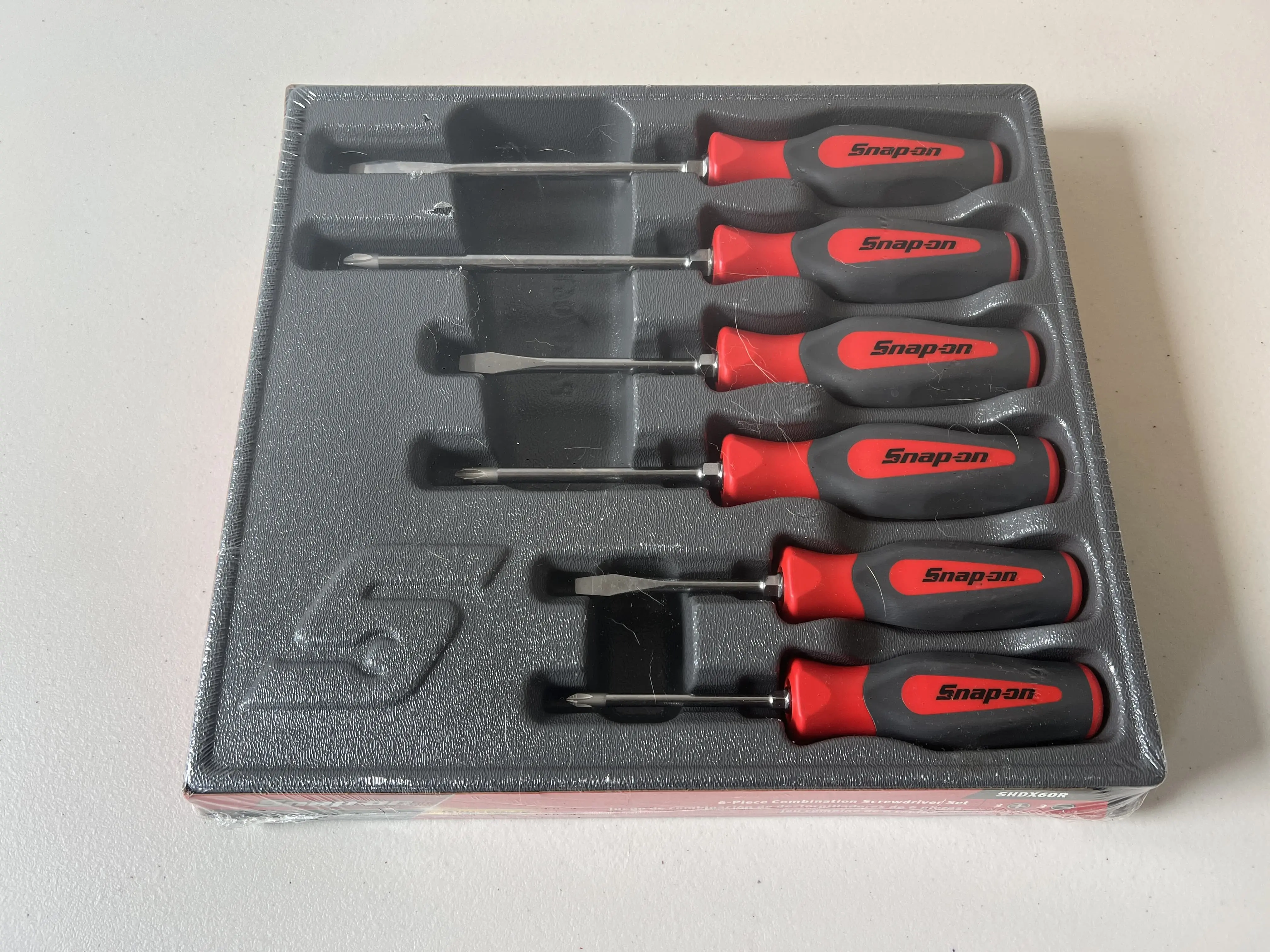 Snap-On 6pc Combination Instinct Hard Grip Red Screwdriver Set SHDX60R
