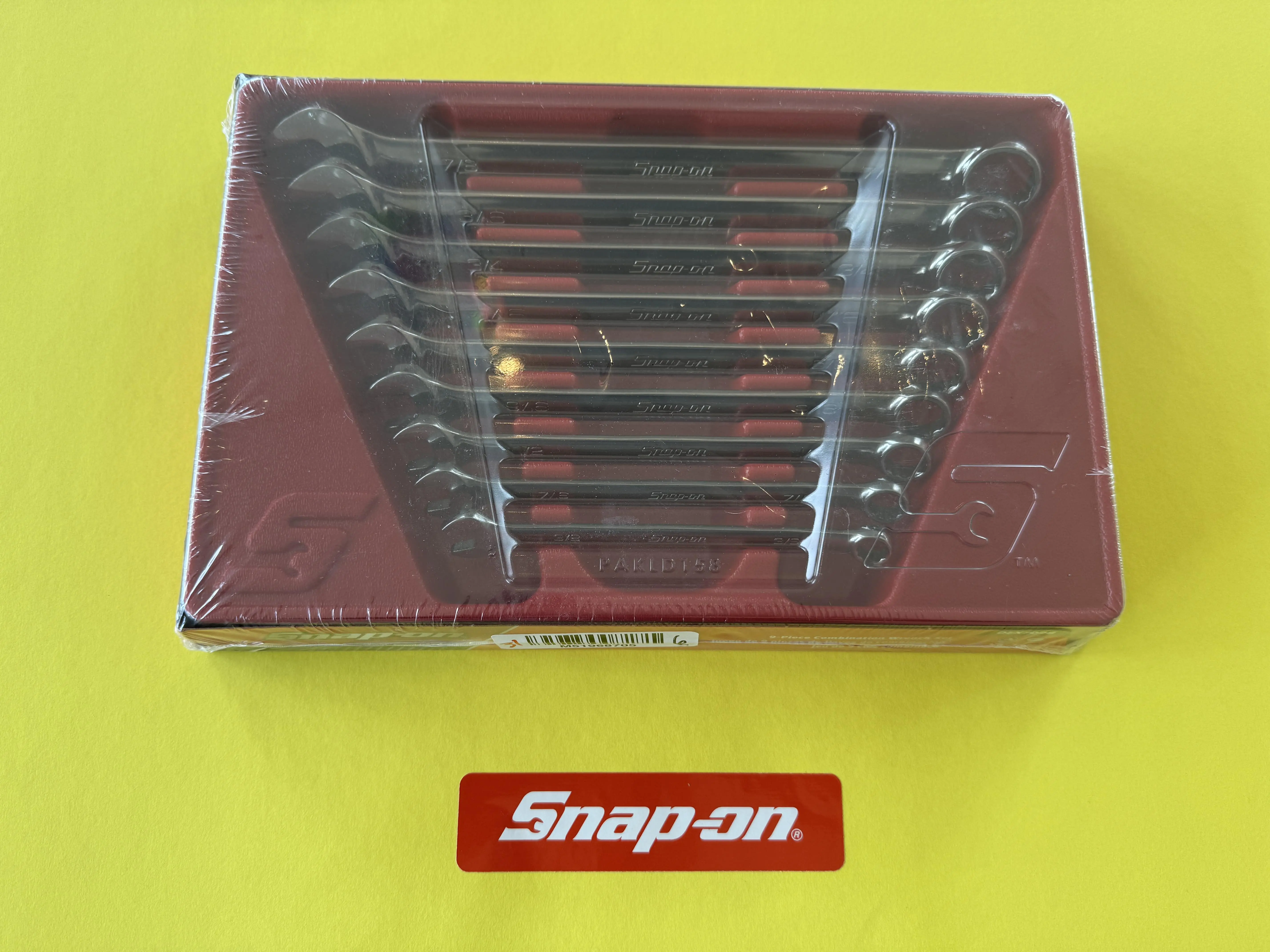 Snap-On 9pc 12pt SAE Flank Drive Combination Wrench Set (3/8-7/8") OEX709B