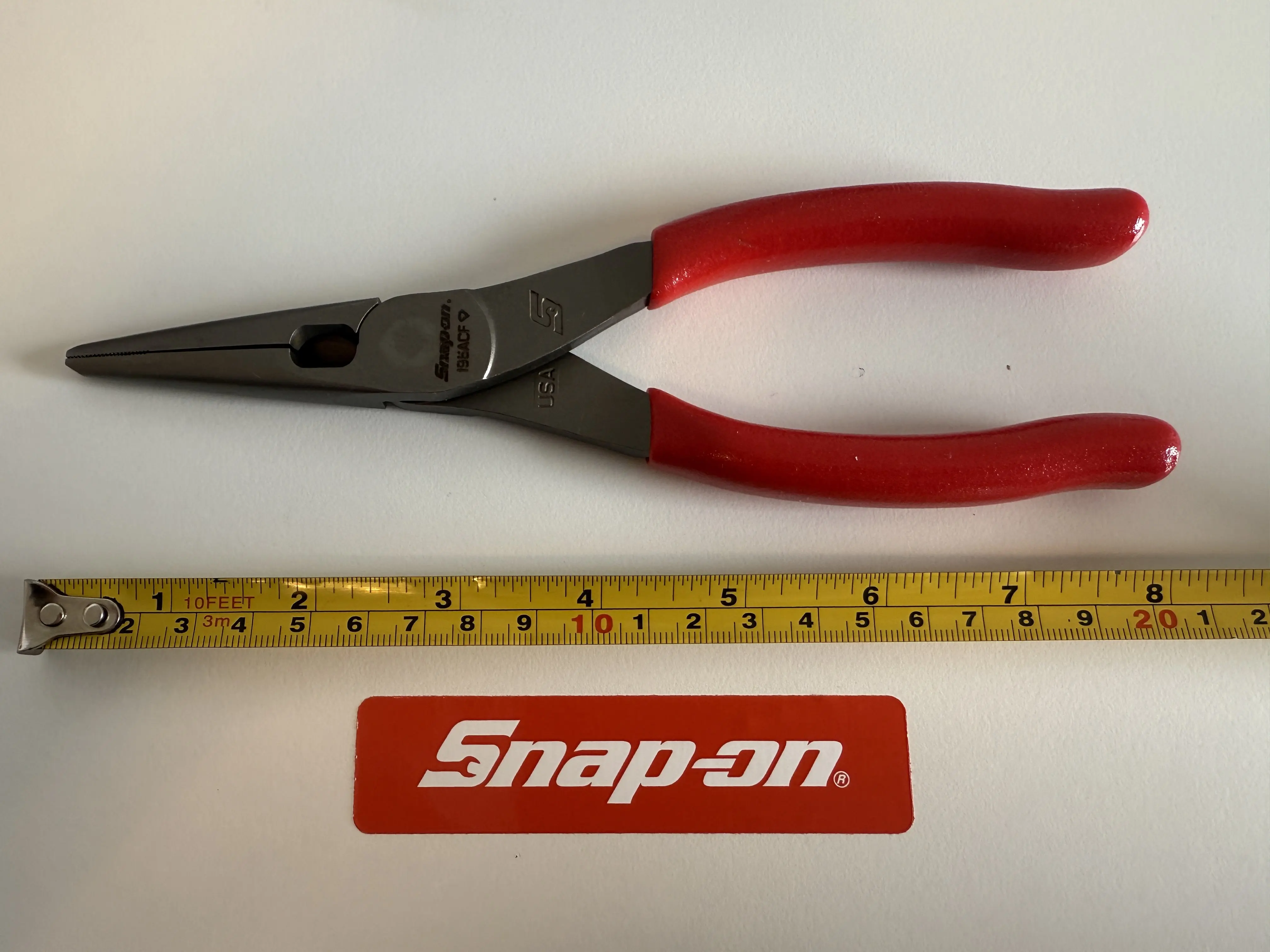 Snap-On 8" Talon Grip Long-Nose Pliers with Cutter 196ACF