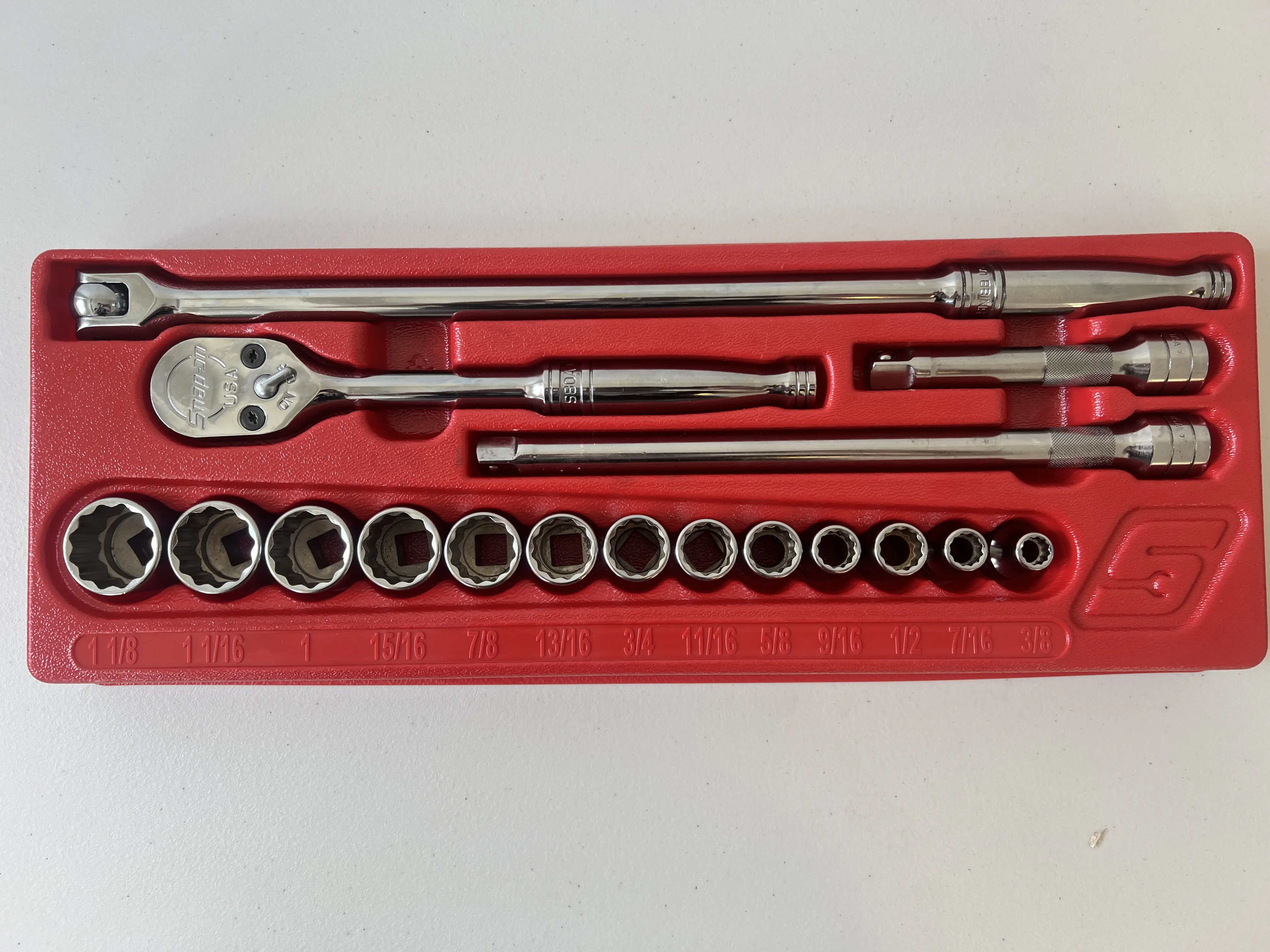 Snap-On 17pc 1/2" 12pt SAE General Service Socket Set 319MPC