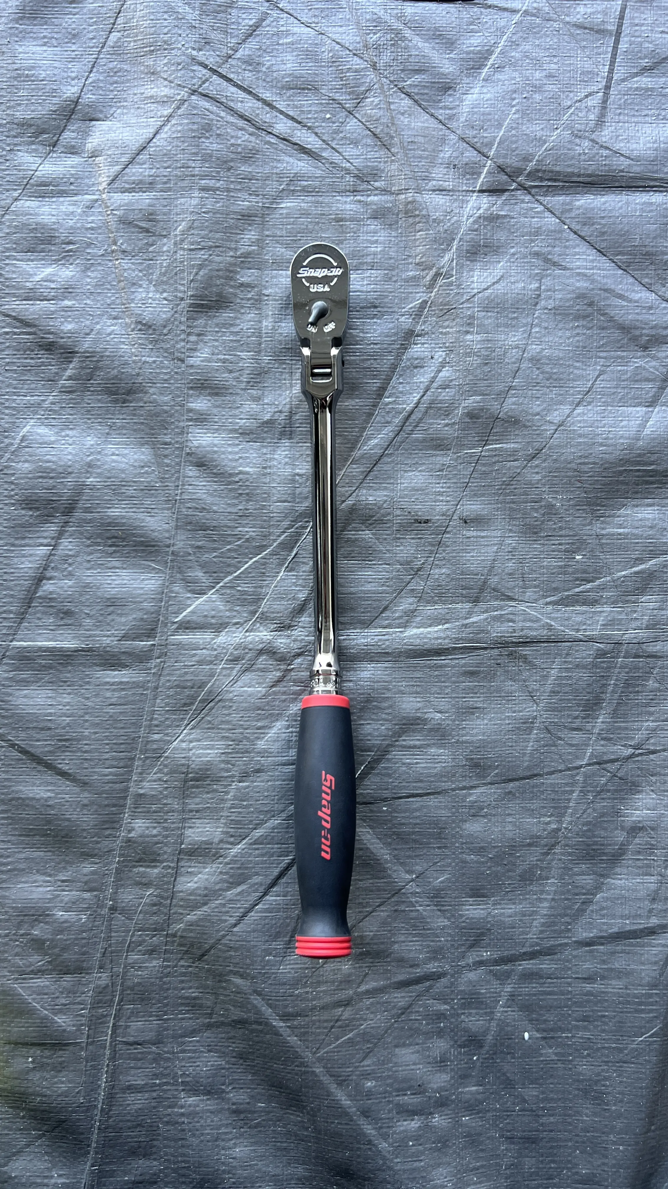 3/8" Soft Grip Standard Handle Bent Flex-Head Ratchet (Red)