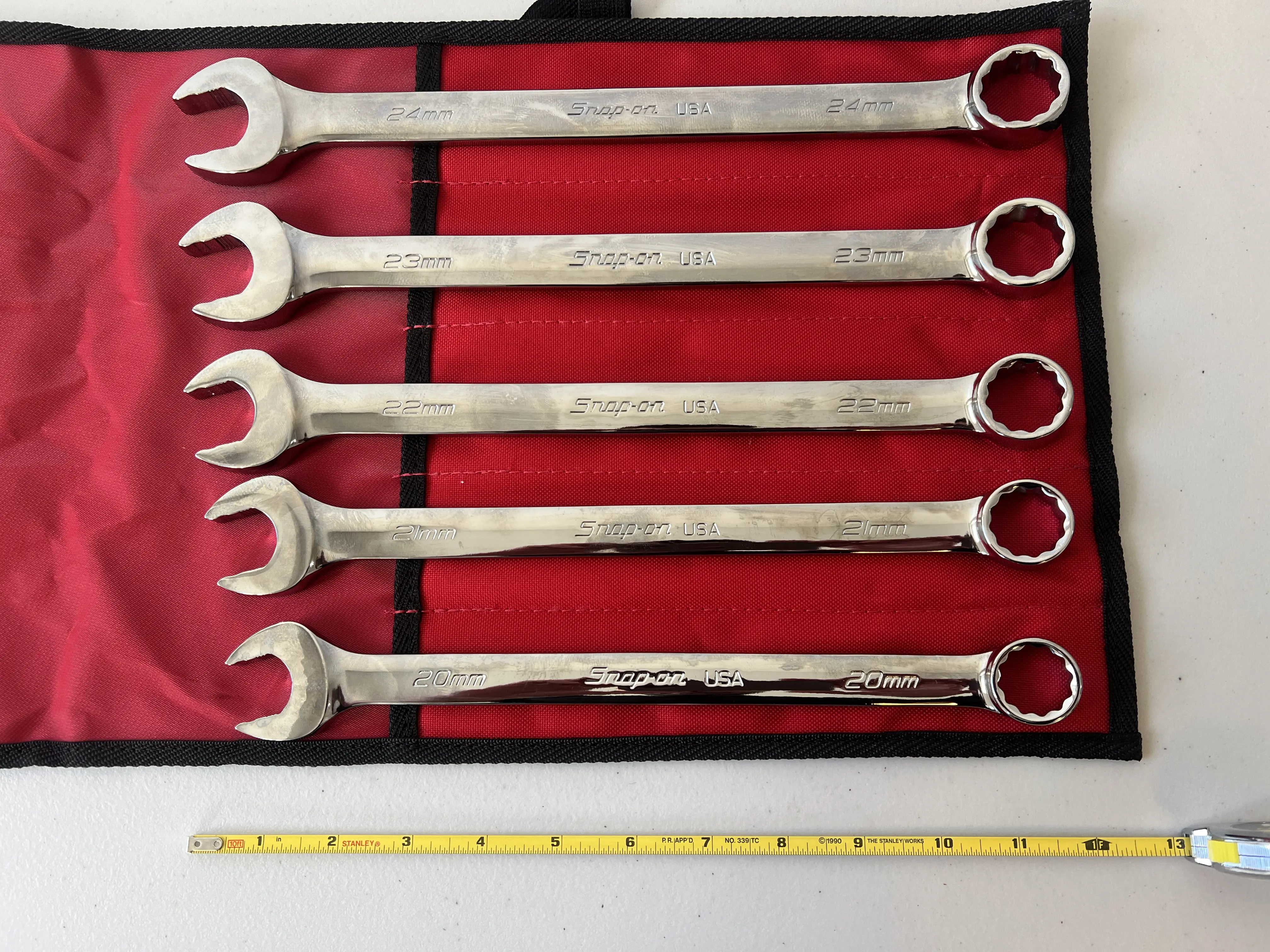 Snap-On 5pc 12pt Metric Flank Drive Plus Combination Wrench Set (20-24mm) SOEXM705