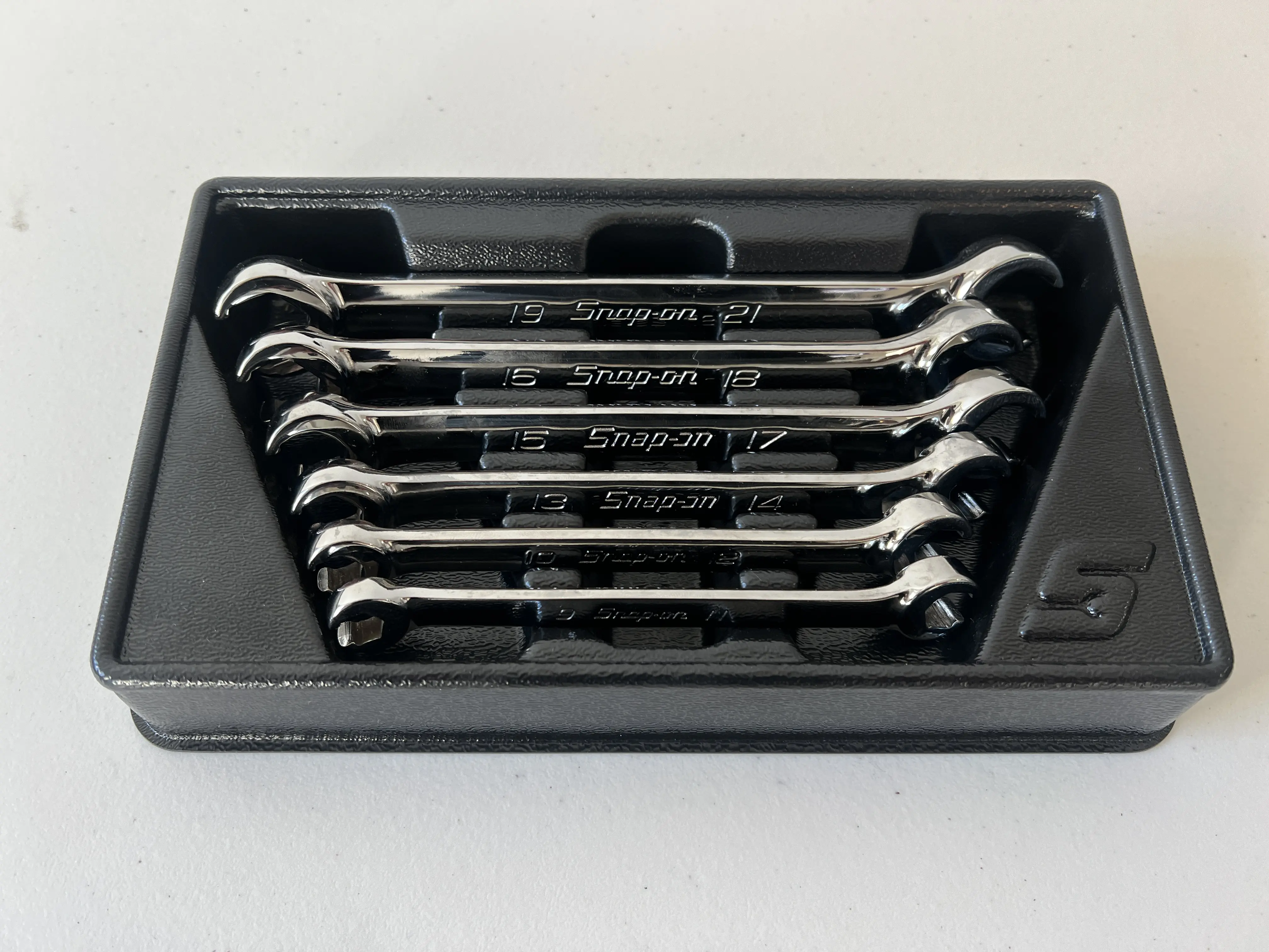 Snap-On 6pc 6pt Metric Flank Drive Double End Flare Nut Wrench Set (9-21mm) RXFMS606B
