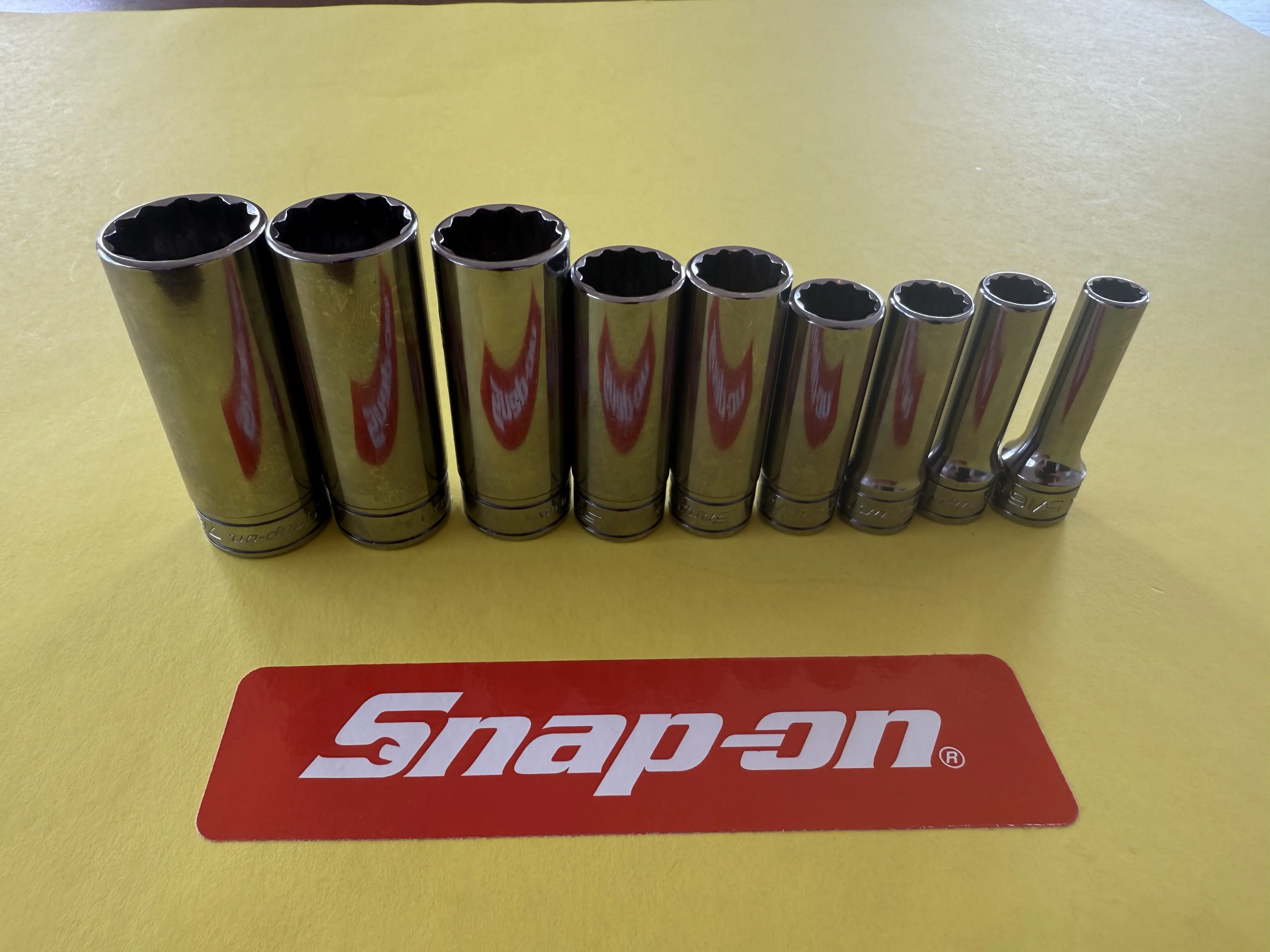 Snap-On 211SFSY 3/8" 12pt Deep Socket Set 9 pieces